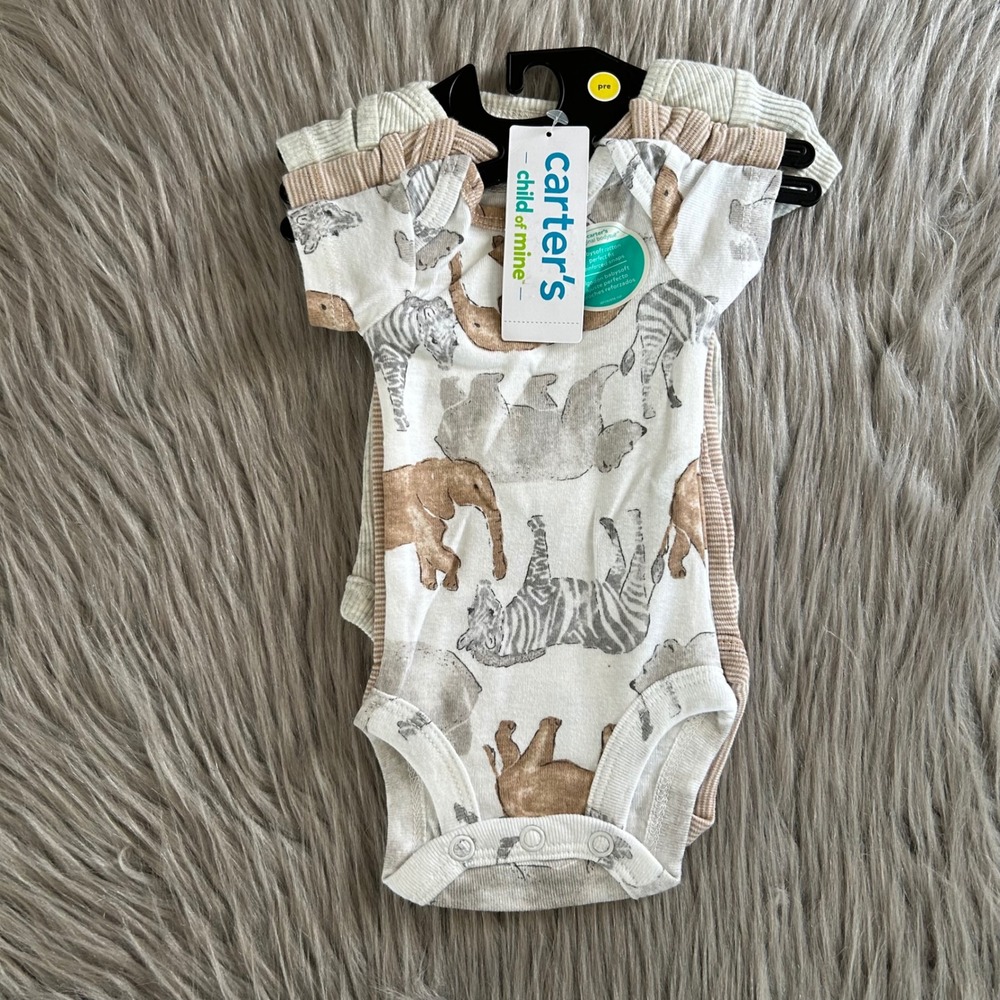 Carter's Child Of Mine Bodysuits Baby Boys Size‎ Preemie Three Piece Cotton